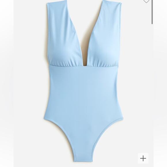 J. Crew V-Neck One Piece Swimsuit - Baby Blue - Size 22 NWT - Picture 12 of 12